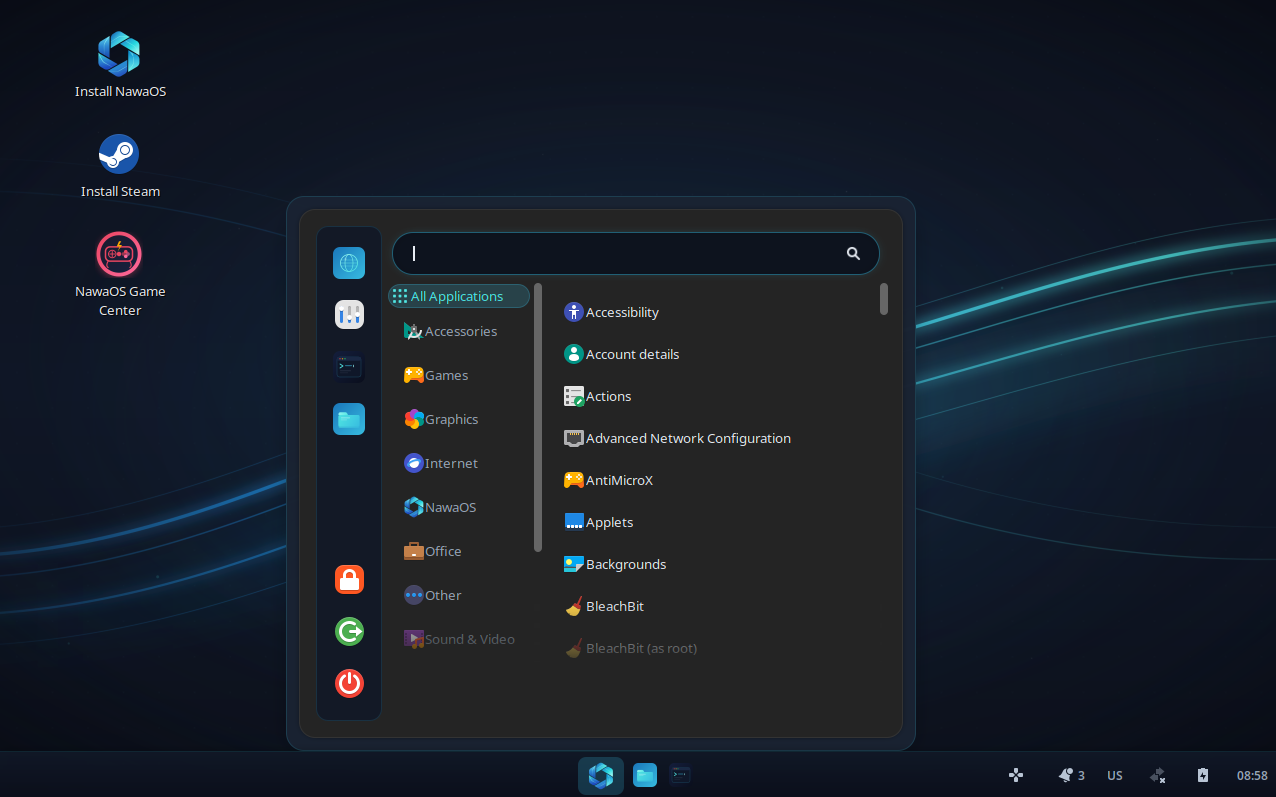 Application menu